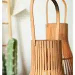 Lampe rotin vintage 10