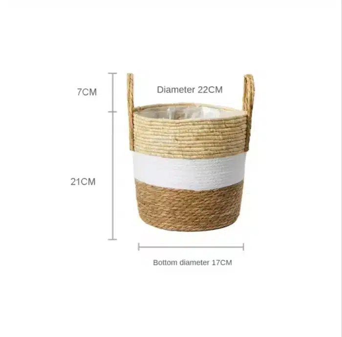 Panier rond en jonc de mer 6