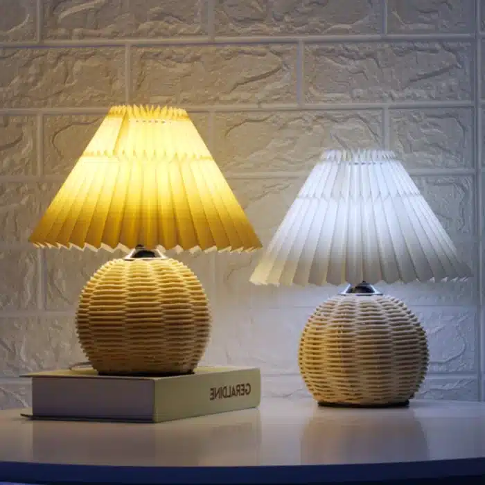Lampe de chevet rotin 4