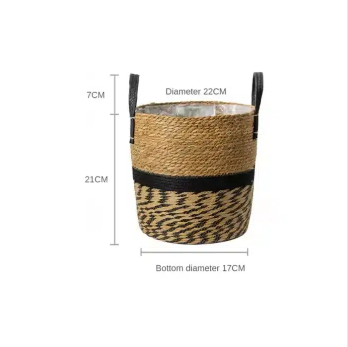 Panier rond en jonc de mer 11