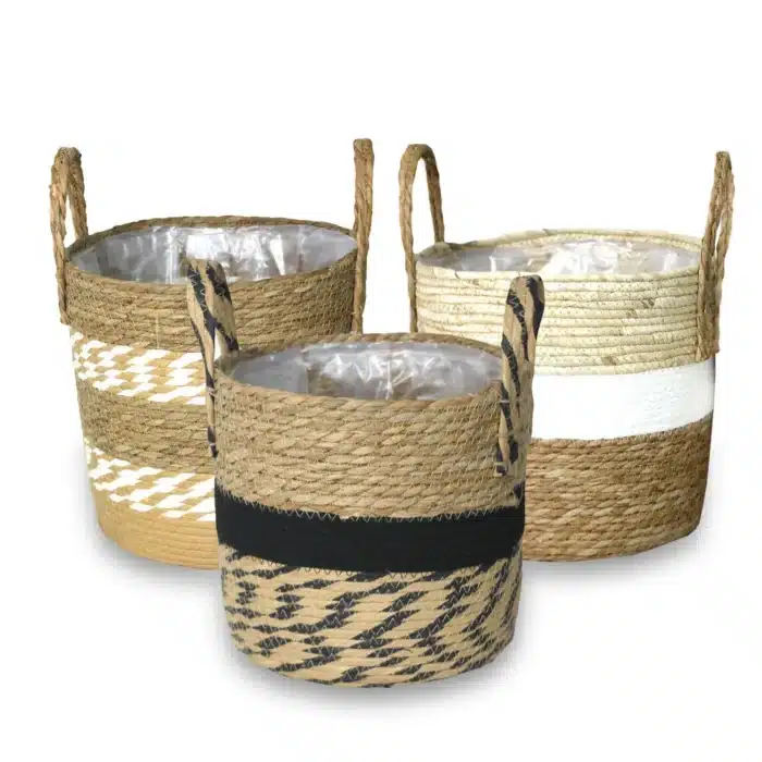Panier rond en jonc de mer 5