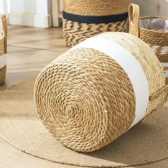 Panier rond en jonc de mer 4