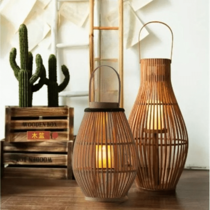 Lampe rotin vintage