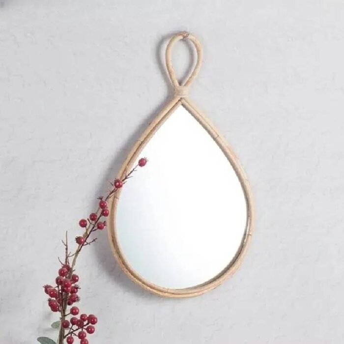 miroir en bambou vintage