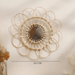 miroir rond bambou