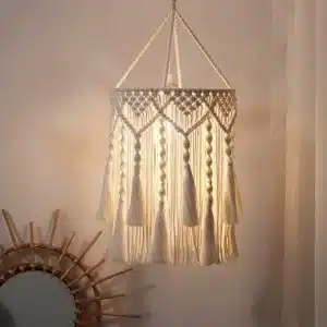 Suspension luminaire macramé 1