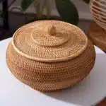 Panier rotin avec couvercle 3