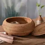 Panier rotin avec couvercle 2