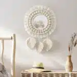 Miroir macramé plume 2
