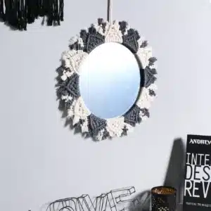Miroir rond macramé 2