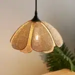 Suspension fleur rotin 2