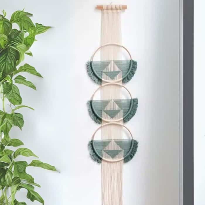 macramé moderne bleu