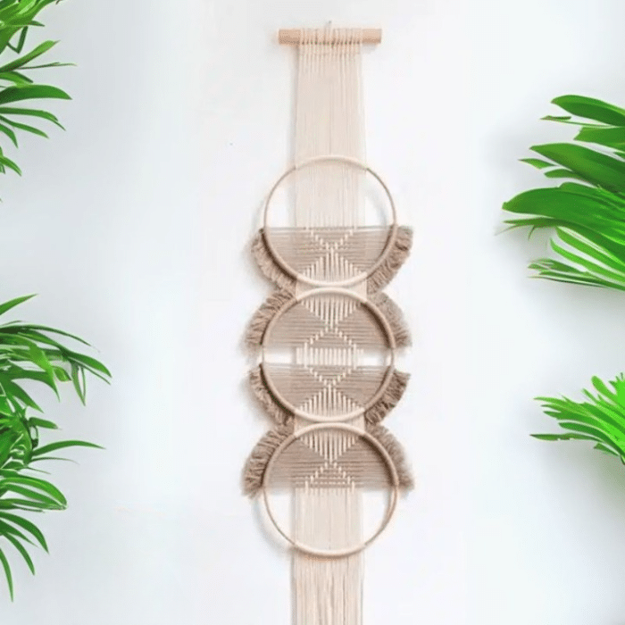 Macramé moderne beige