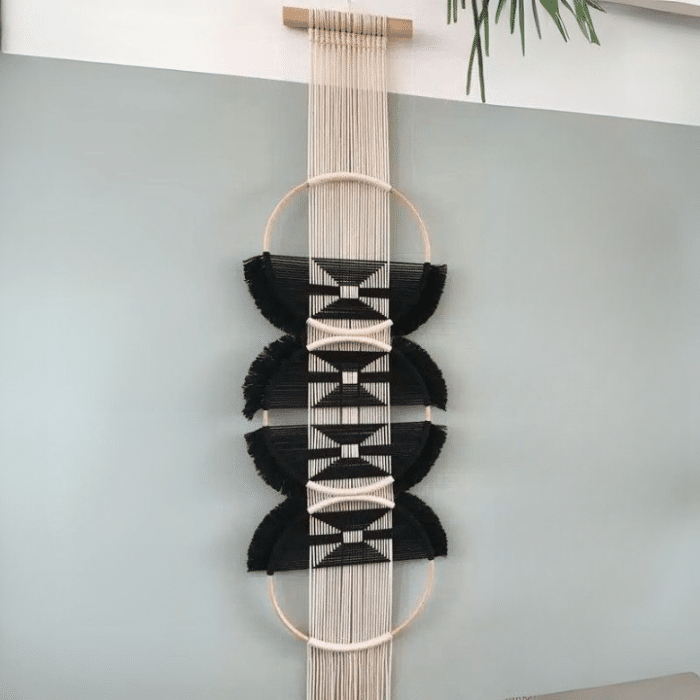 macramé moderne noir