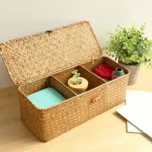 Panier jonc de mer avec couvercle 4