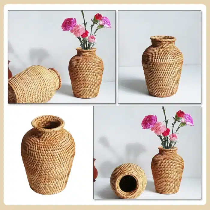 Vase en rotin tressé 1